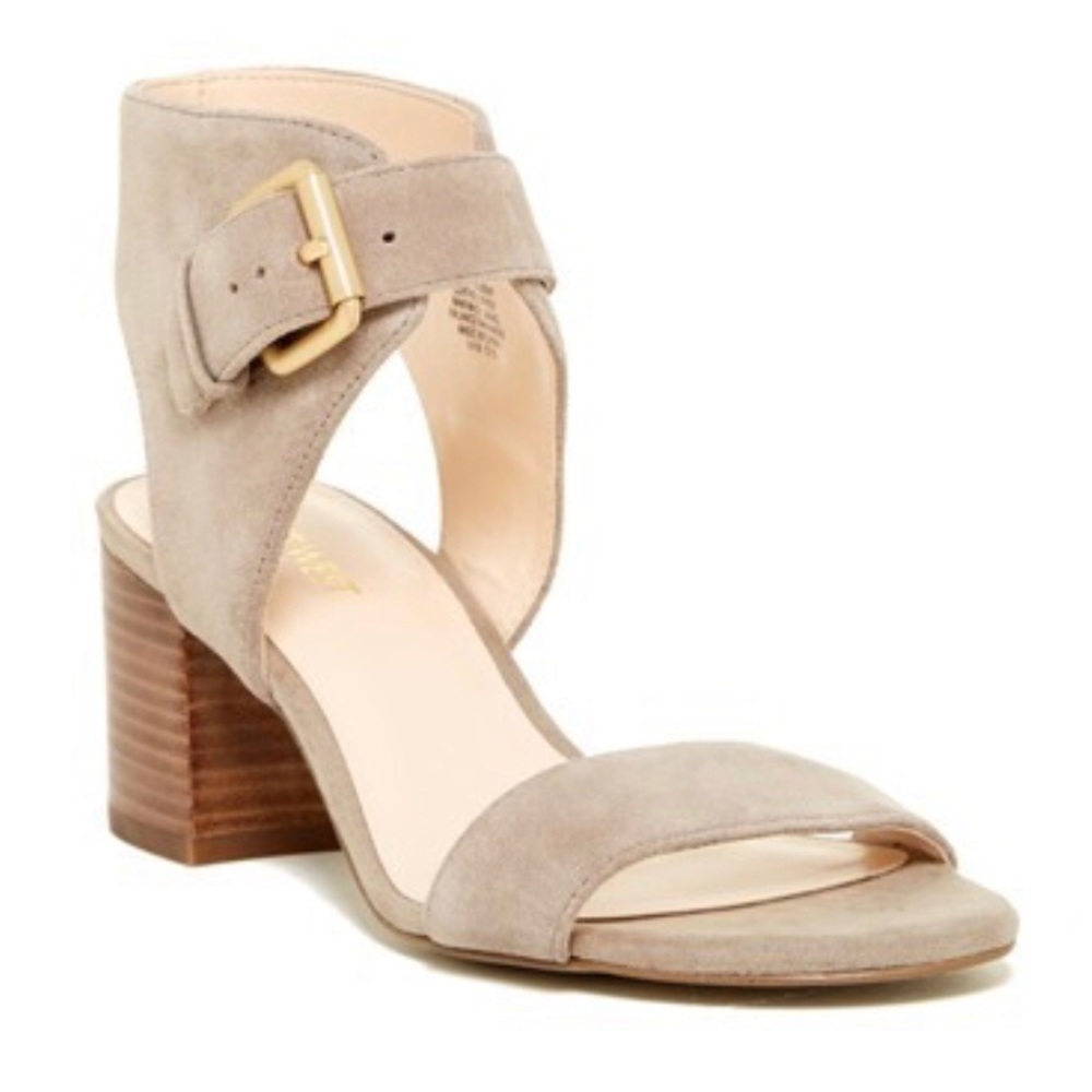 Nine West Beige Suede Block Heels